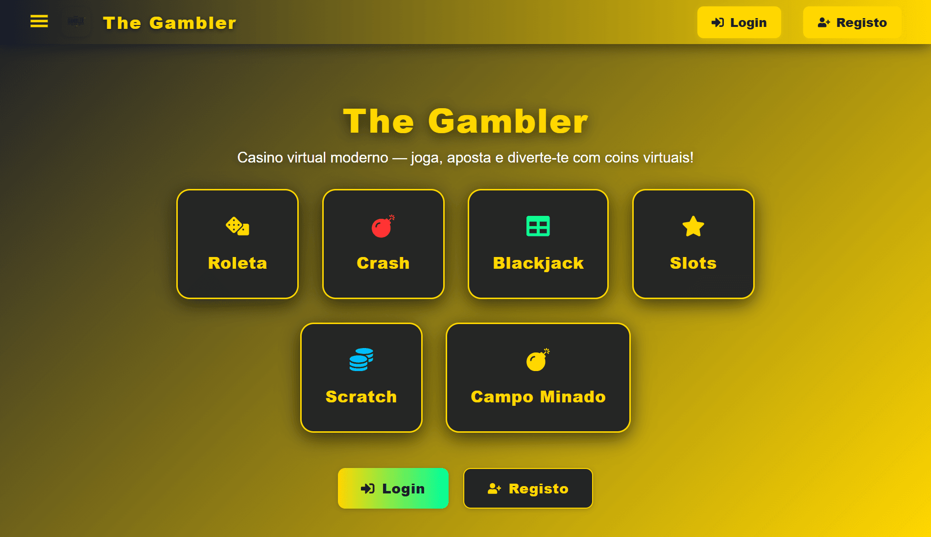 The Gambler Crypto Casino project screenshot